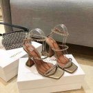 Women's Shoes Amina Muaddi Gilda Sandals Straps Embellished Crystal High Heel
