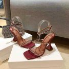 Women's Shoes Amina Muaddi Gilda Sandals Straps Embellished Crystal High Heel Fashion