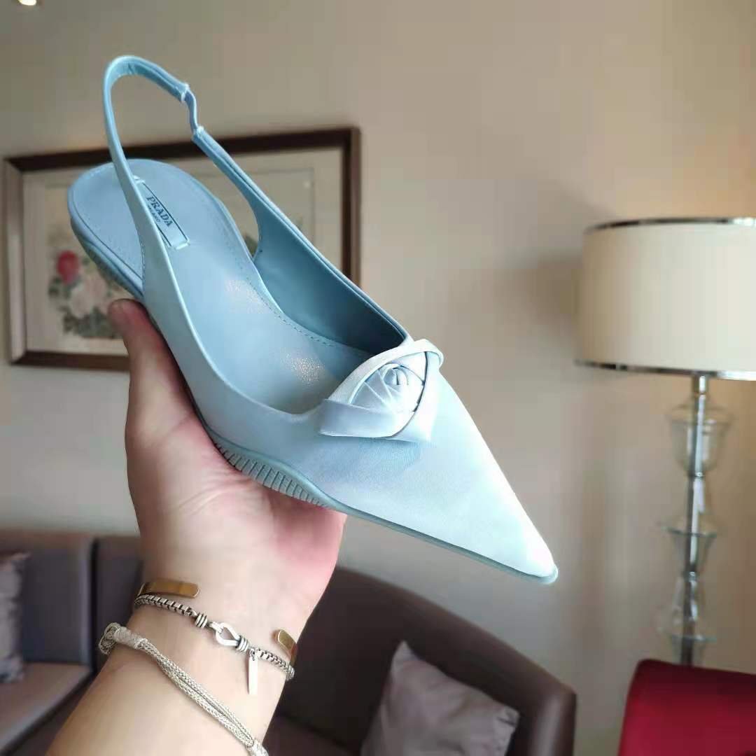 nylon gabardine slingback pumps