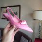 Women's Shoes Nylon Gabardine Slingback Pumps Italy Triangle Logo Sandals Comma Heel Fashion