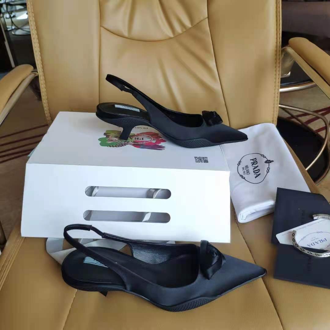 nylon gabardine slingback pumps
