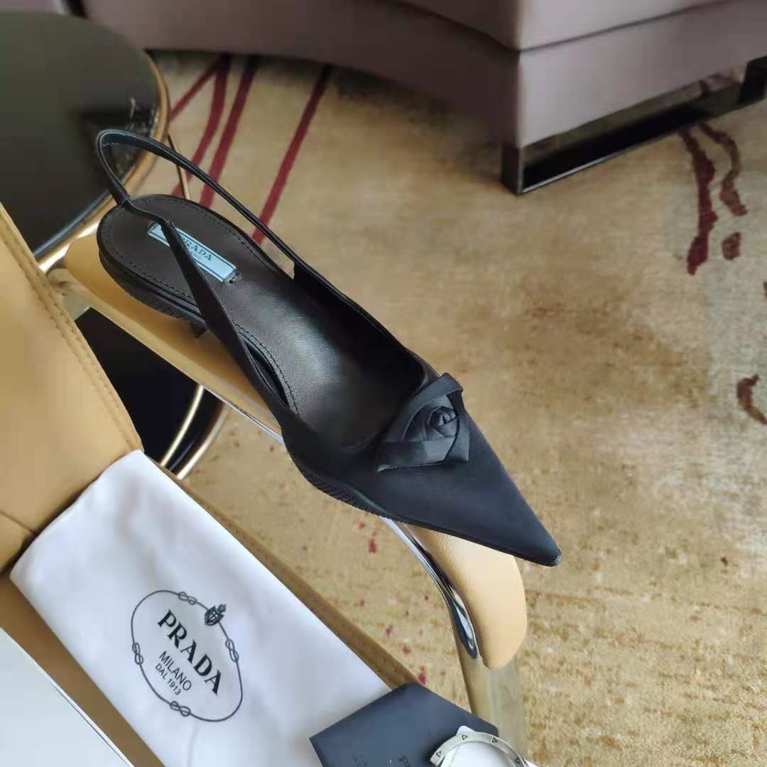 nylon gabardine slingback pumps