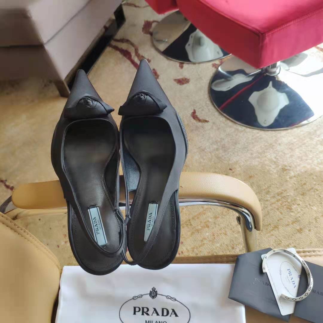nylon gabardine slingback pumps