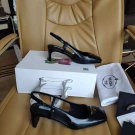 Women's Shoes Naplak Leather Slingbacks Metal Triangle Logo Italy Sandals
