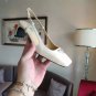 Women's Shoes Naplak Leather Slingbacks Metal Triangle Logo Italy Sandals White