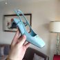 Women's Shoes Naplak Leather Slingbacks Metal Triangle Logo Italy Sandals Fashion