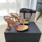 Women's Shoes Amina Muaddi Gilda Crystal Strap Heeled Sandals Fashion