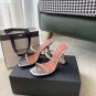 Women's Shoes Amina Muaddi Gilda Crystal-Embellished Sandals Silver