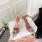 Women's Shoes Amina Muaddi Pumps Begum Crystal PVC Slingback Sandals