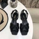 Women's Shoes Saint Tribute Flat Sandals Laurent Black Leather Sandal