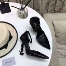 Women's Shoes Saint Opyum Black Ysl Logo Heel Sandals Laurent Paris Pumps