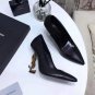 Women's Shoes Saint Opyum Pumps Laurent Calfskin Gold-tone Ysl Heel Paris Pumps