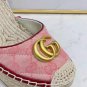 Women's Shoes Gg Sandals Espadrilles Wedges Platform Quilted Canvas Sandal Pink