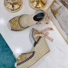Women's Shoes Gg Sandals Espadrilles Wedges Platform Quilted Canvas Sandal Italy Double