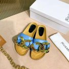 Women's Shoes J.W. Anderson Jw Chain Slides Sandals Blue Leather Slippers