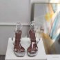 New Season Amina Muaddi Robyn Glass Sandals Transparent Pvc White Crystal Buckles Shoes