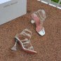 Women's Shoes Amina Muaddi Robyn Glass Sandals Transparent Pvc White Crystal Buckles