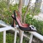 Women's Shoes Amina Muaddi Pumps Satin Begum Slingback Heels 95 Black Sandals