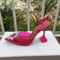 Women's Shoes Amina Muaddi Begum Crystal-embellished PVC Slingback Pumps Pink
