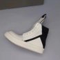 Fashion Designer Shoes Rick Owens Geobasket Sneakers White Leather Trainers