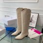 Women Shoes Isabel Marant Boots Denvee Knee-high Western Boots Genuine Leather