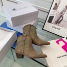 Women Shoes Isabel Marant Boots Fashion Taupe Suede Western Cowboy Boots