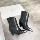 Women Shoes Isabel Marant Limza Boots Black Genuine Leather Ankle Boots Metal Toe