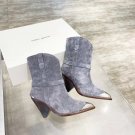Women Shoes Isabel Marant Suede Limza Boots Gray Ankle Boots