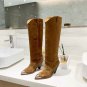 Women Shoes Isabel Marant Boots Lenskee 90 Steel Metal Toe Suede Western Cowboy Boots