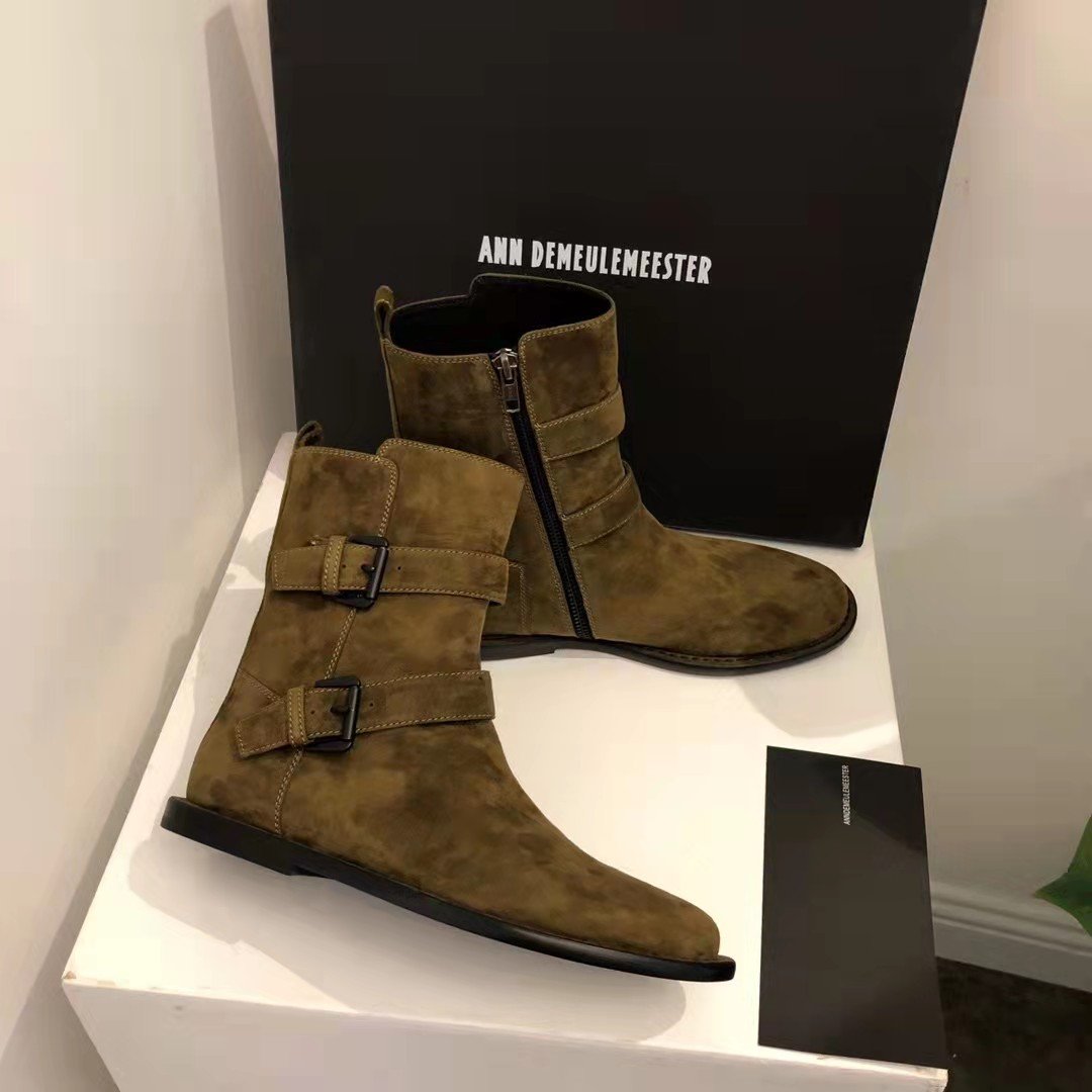 Ann Demeulemeester Boots Women's Shoes Buckle Strap Zipper