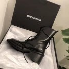 Ann Demeulemeester Combat Boots Black Women's Shoes Side Zip Closure