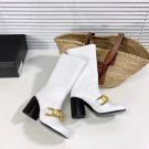 Women's Shoes Jil Sander Boots Gold Chain White Leather 9cm Heel