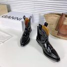 Women's Shoes Ganni Western Cowboy Ankle Boots Black Leather