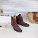 Women's Shoes Ganni Western Cowboy Ankle Boots Suede