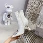 Women Shoes Amina Muaddi Ankle Boots Crystal Sunflower White