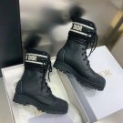 Women's Shoes Cd D-major Ankle Boot Black Calfskin And Lambskin Wool Paris New Season