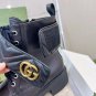 Women's Shoes Ankle Boots With Double G Black Leather Gg