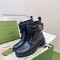 Women's Shoes Ankle Boots With Double G Black Leather Gg