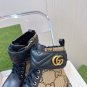 Women's Shoes Ankle Boots With Double G Leather Gg Canvas