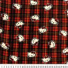 Hello Kitty On Red Plaid 72x60