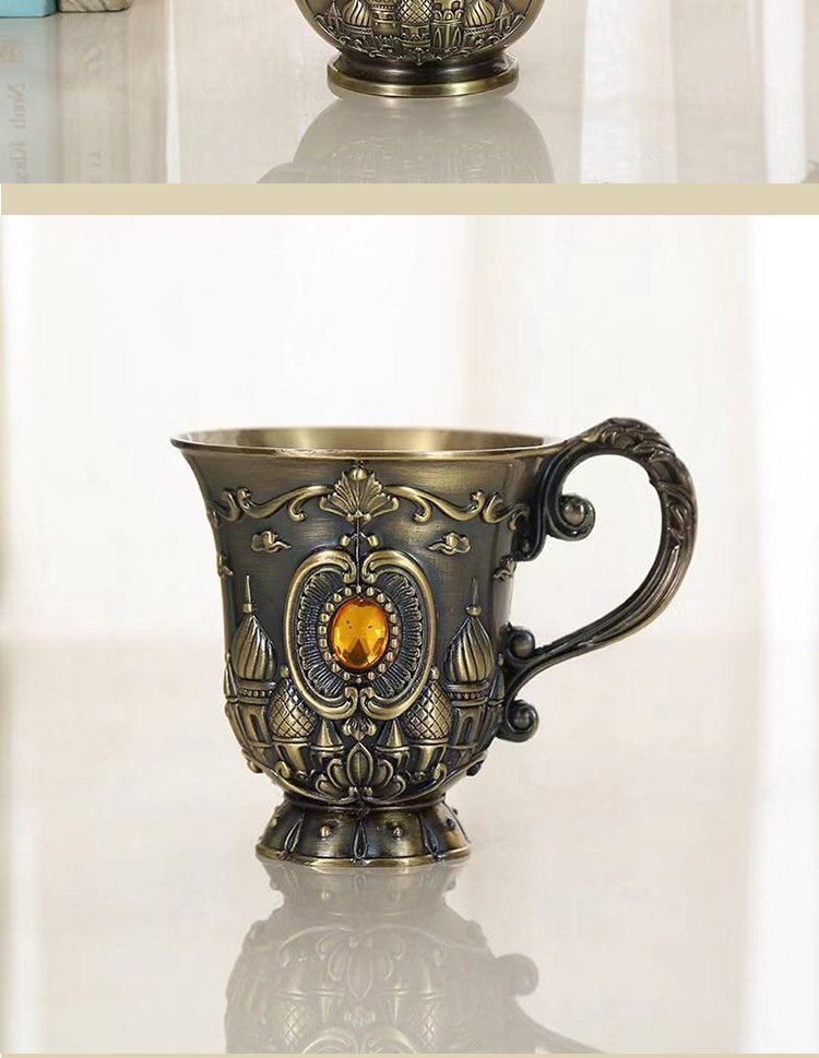 Ancient European noble wine cup relief zinc alloy