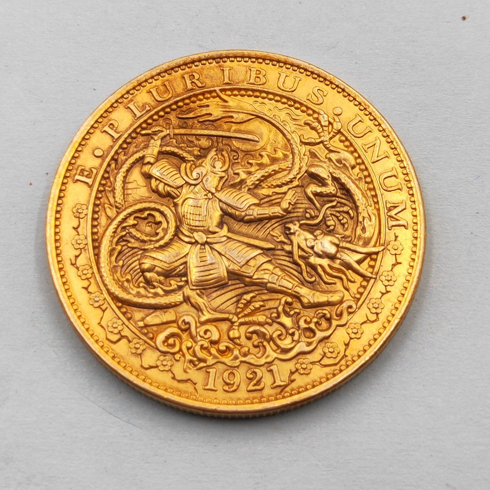 3 pcs 1921 American gold coin general skull silver dollar