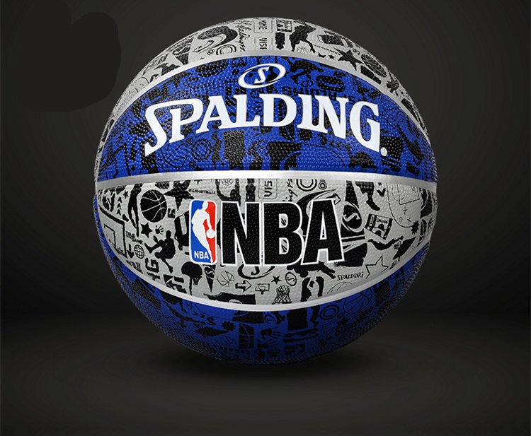 Authentic Spalding No.7 (29.5-29.9in) Rubber Basketball NBA outdoor street basketball -color:blue
