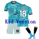 The Premier League Liverpool F.C.Jersey Cosplay suit T shirt Shorts sleeve Socks for kid No.18 -blue