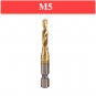 Tap Drill Bit Set 1/4 Hex Shank Titanium 6pc M3-M10 HSS Spiral Screw Thread Wood