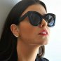 Kim Kardashian Sunglasses Oversized Top Flat Black Women Celine Fashion Cat Eye