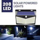 208 LED Solar Power Motion Sensor Wall Lamp Outdoor Waterproof Garden PIR 3-Mode