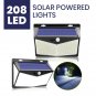 208 LED Solar Power Motion Sensor Wall Lamp Outdoor Waterproof Garden PIR 3-Mode