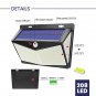 208 LED Solar Power Motion Sensor Wall Lamp Outdoor Waterproof Garden PIR 3-Mode