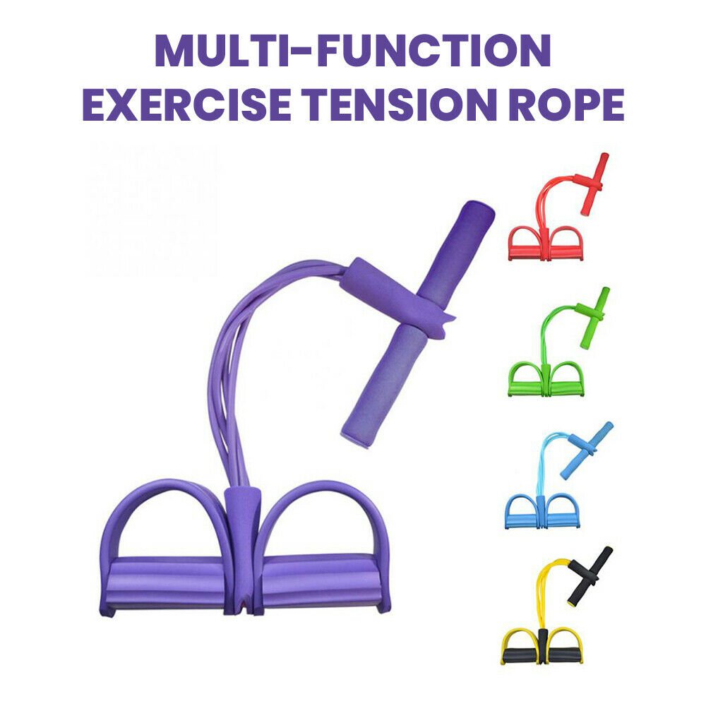 4Tube Foot Pedal Pull Rope Resistance Foot Pedal Exerciser Foot Sit Up